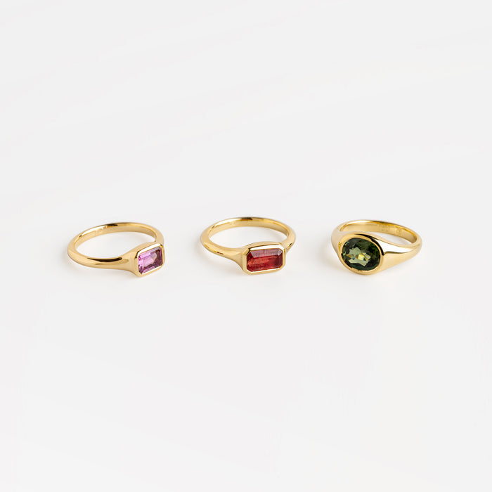 Pink Sapphire Ring (Emerald Cut)