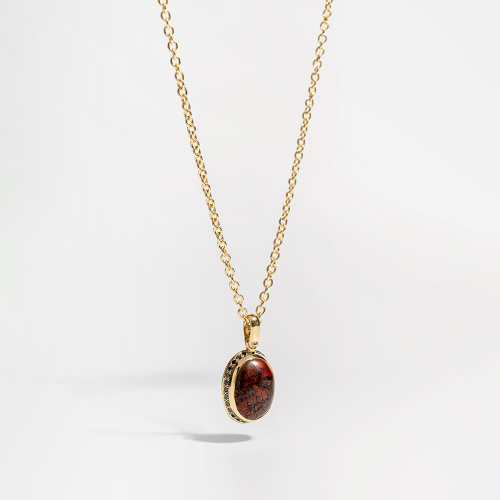 Bloodstone with Black Diamond Pendant