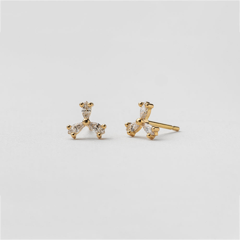 Diamond Vane Earrings (Marquise)