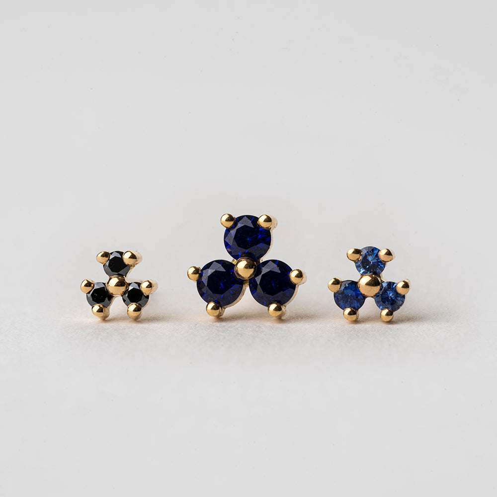 Black Vane Earrings (Round)