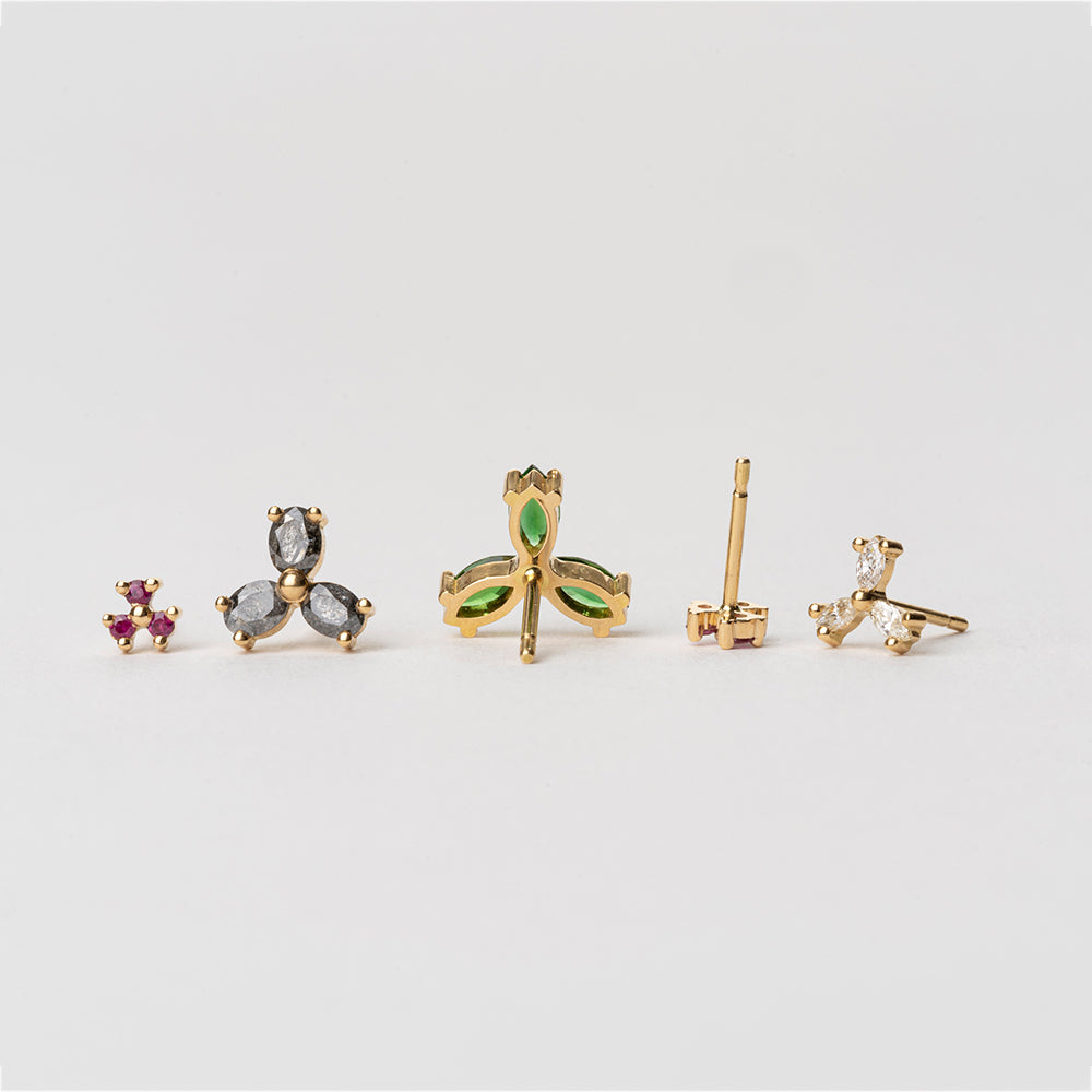 Red & Green Vane Earrings (Trio)