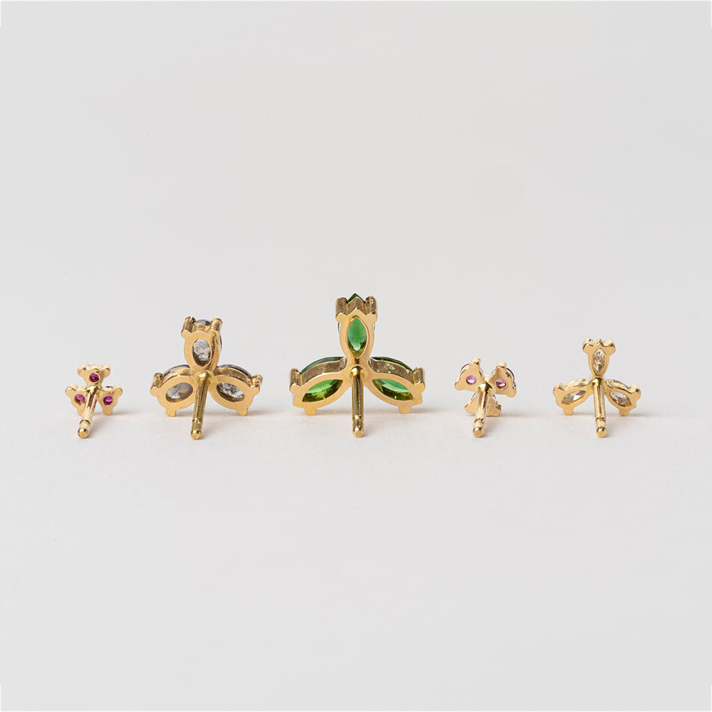 Red & Green Vane Earrings (Trio)