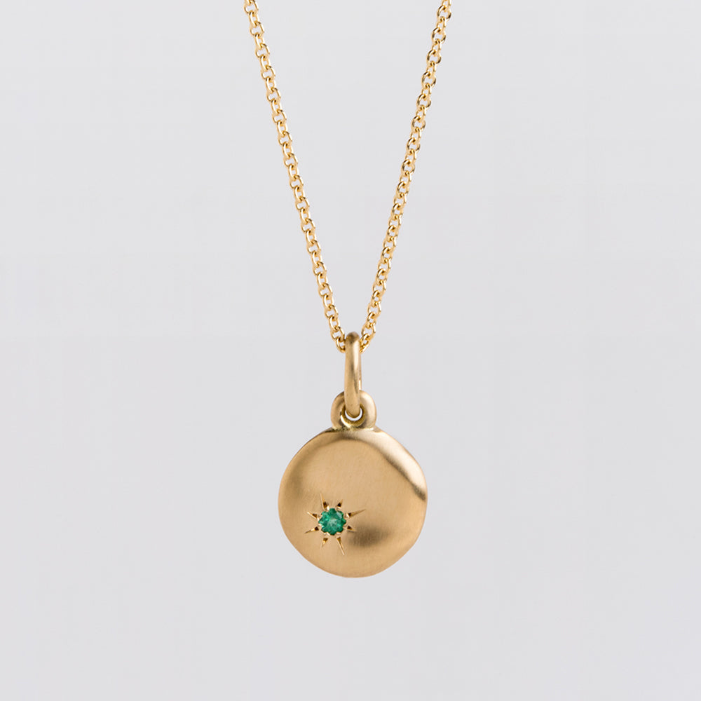Cloud Pendant with Emerald (Large)