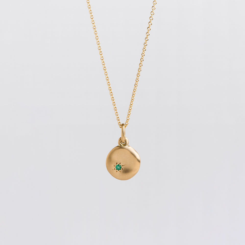 Cloud Pendant with Emerald (Large)