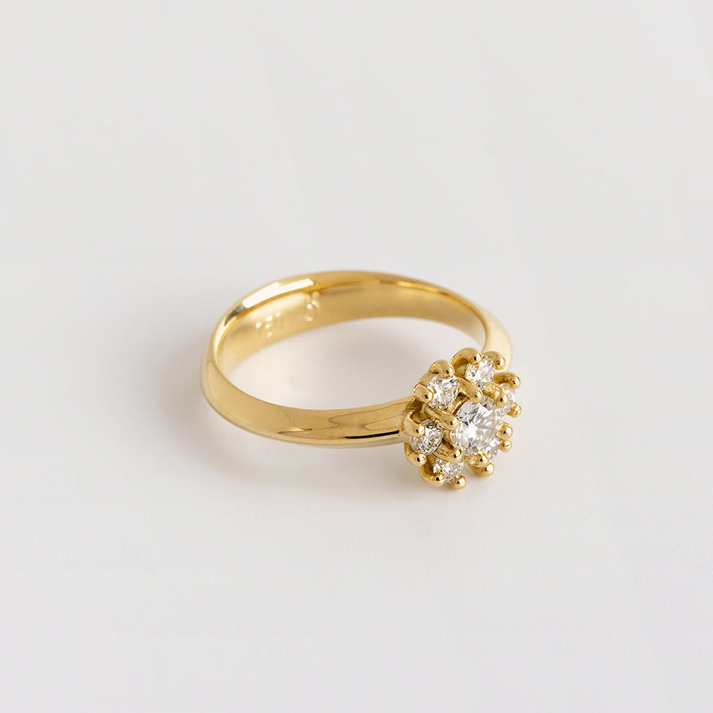 White Diamond Flower Ring