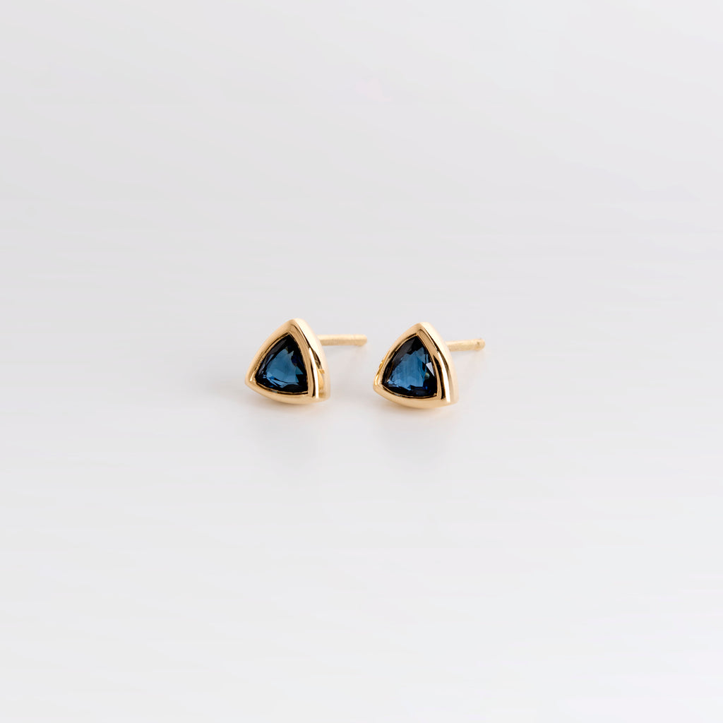 Blue Trillion Earrings