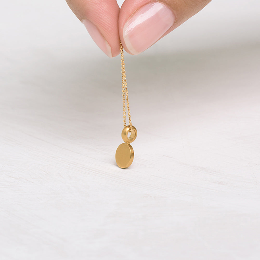 Disc Slice With Diamond Pendant
