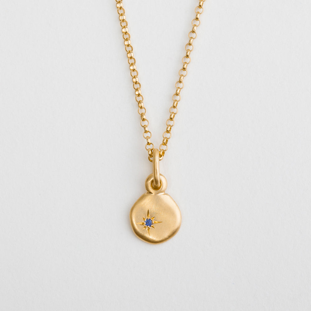 Cloud Pendant with Sapphire (Small)