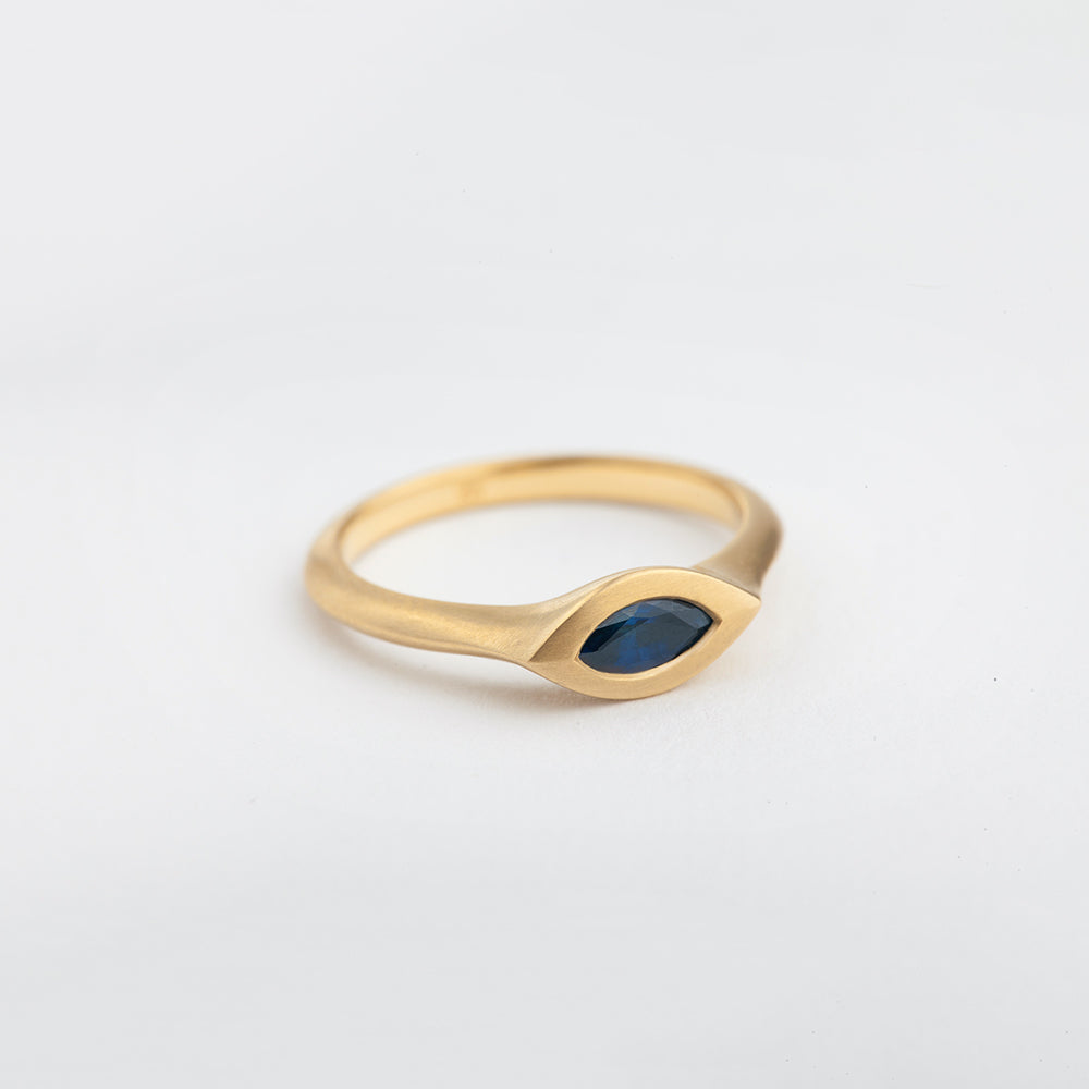 Sapphire String Ring (Large Marquise)