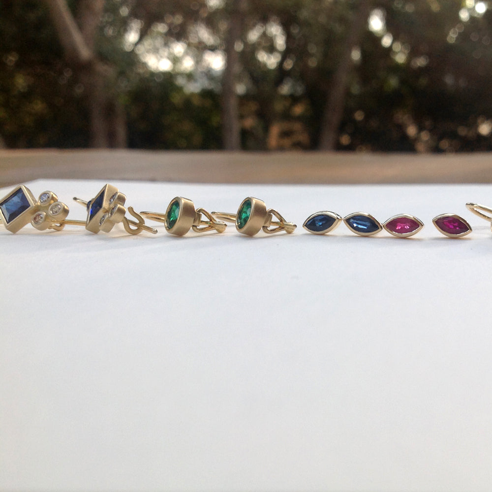 Blue Marquise Earrings