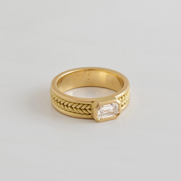 Diamond With Braids Ring