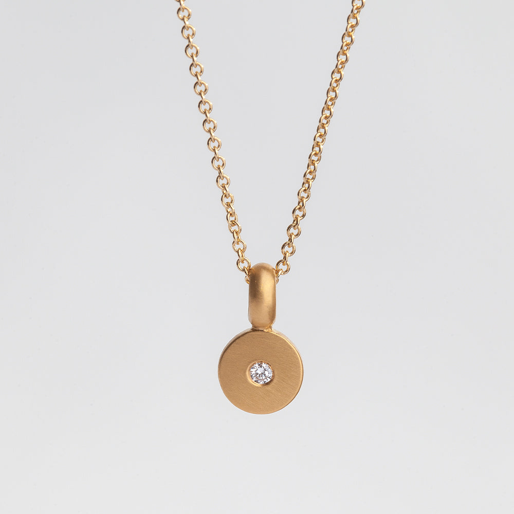 Disc Slice With Diamond Pendant