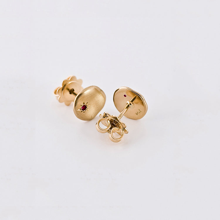 Cloud With Ruby Earrings