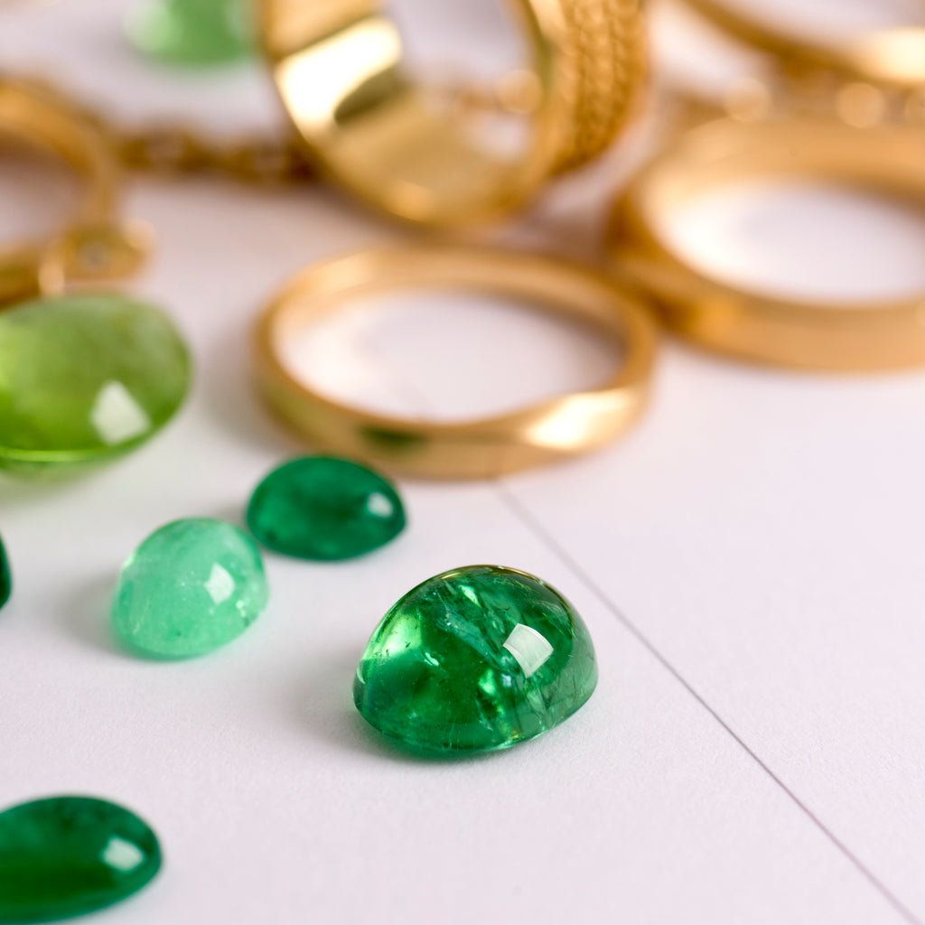 Emerald With Braids Ring