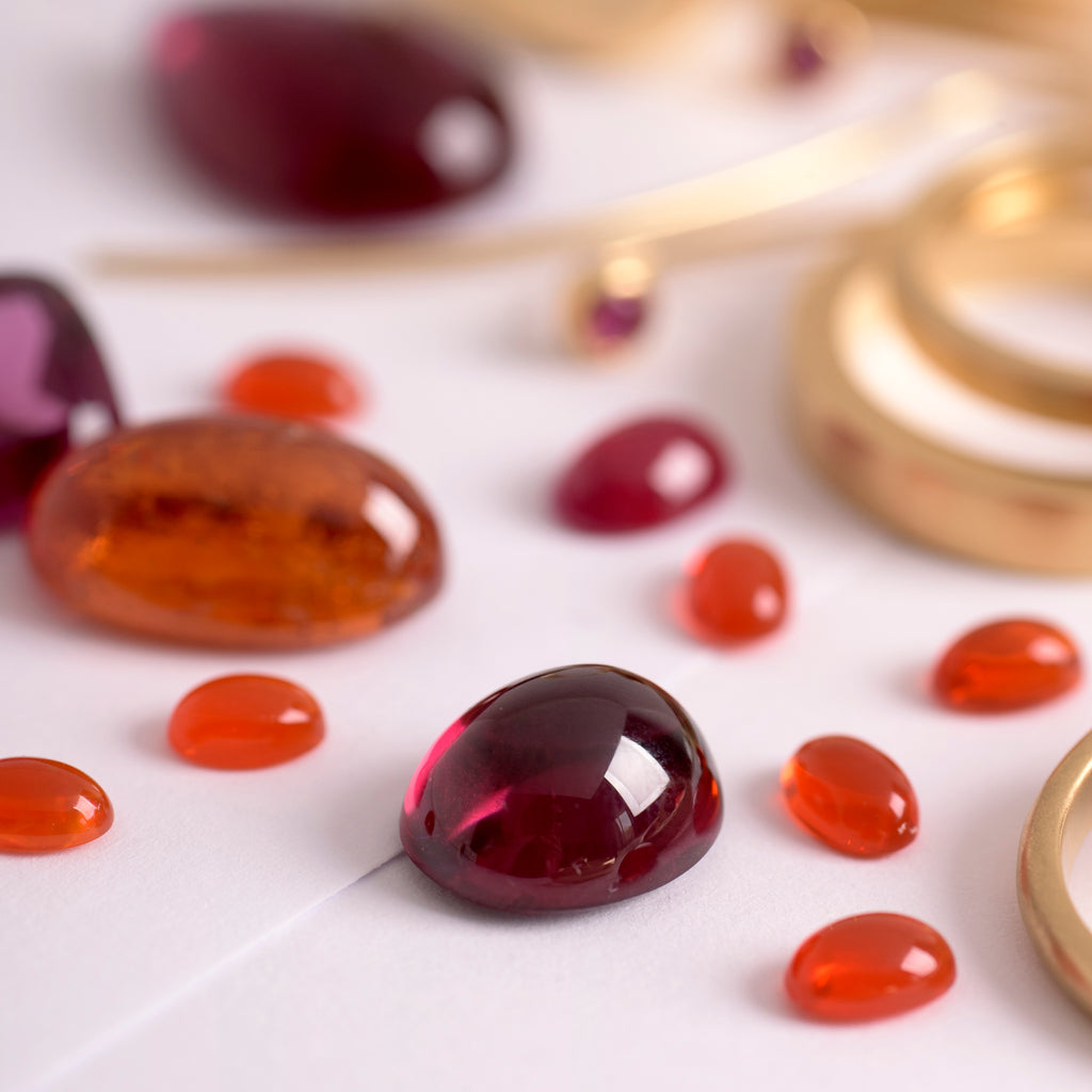 Garnet Oval With Braids Ring