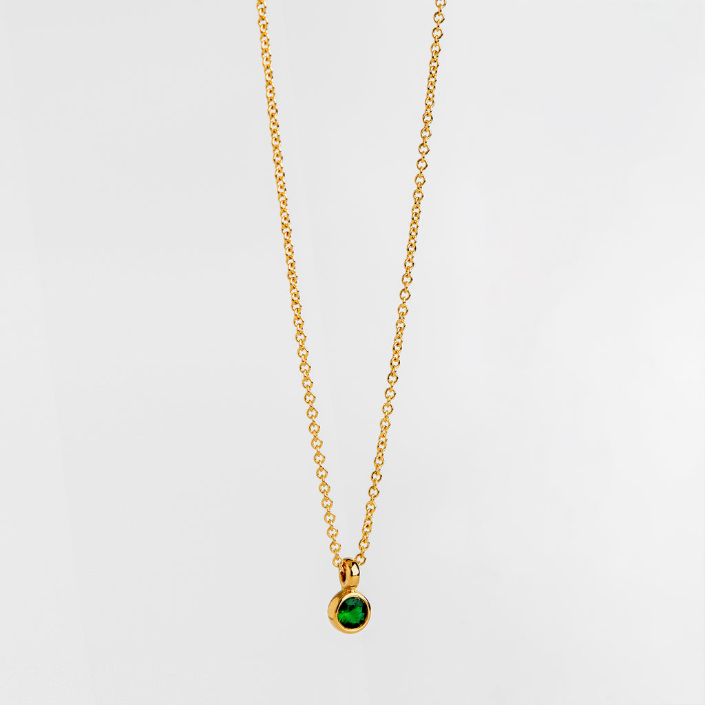 Tiny Emerald Pendant (Round)