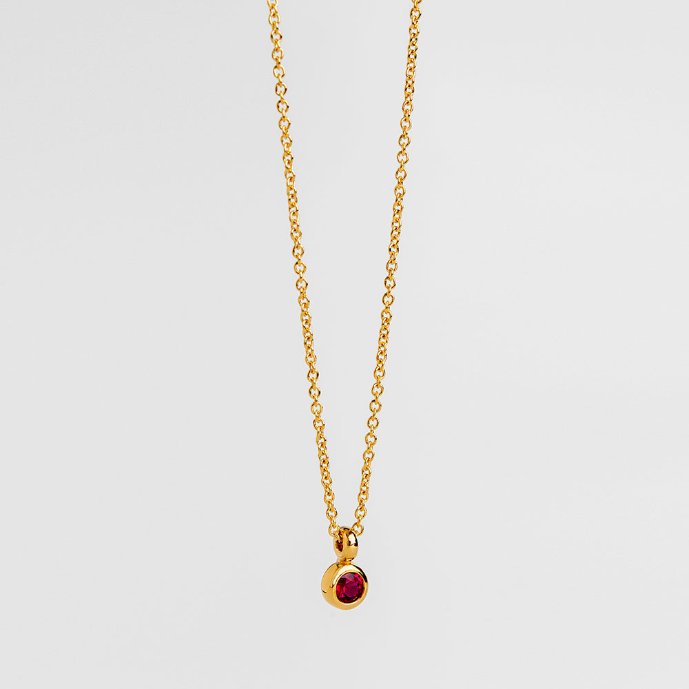 Tiny Ruby Pendant (Round)