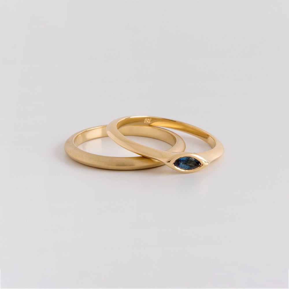 Sapphire String Ring (Small Marquise)