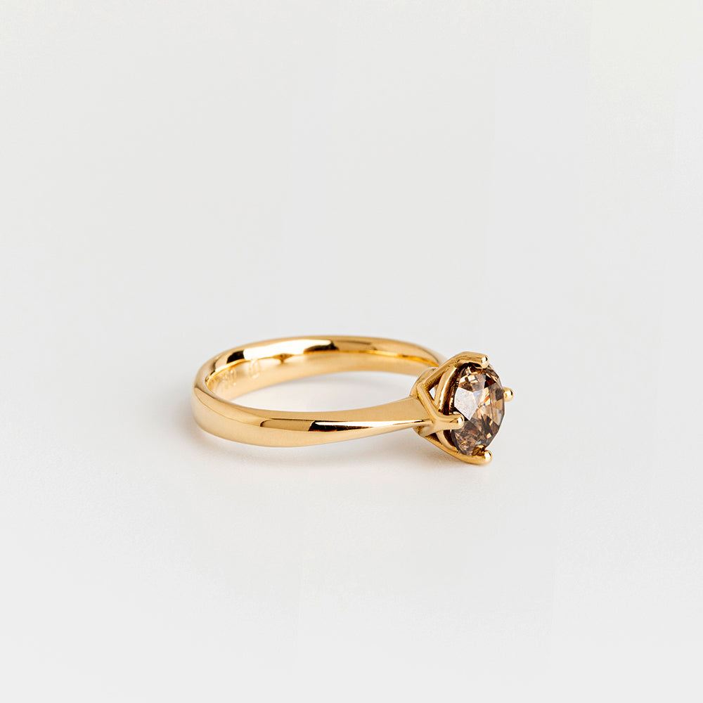 Brown Diamond Prong Ring (1 CT)