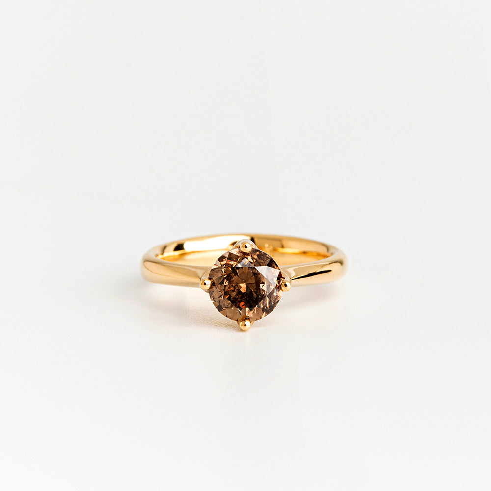 Brown Diamond Prong Ring (1 CT)