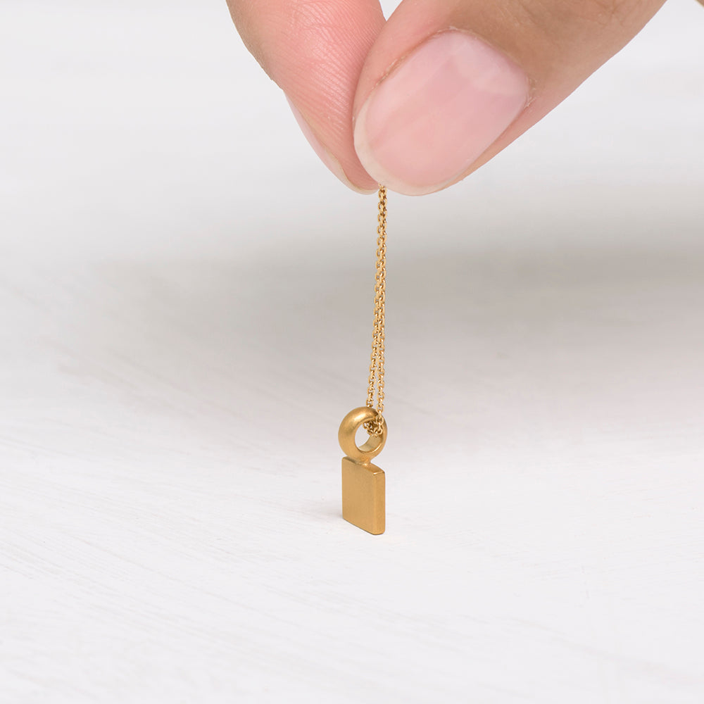 Square Slice Pendant with Diamond