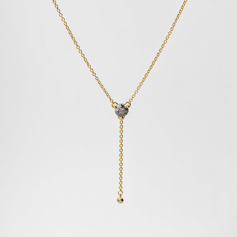 Gray Diamond String Necklace