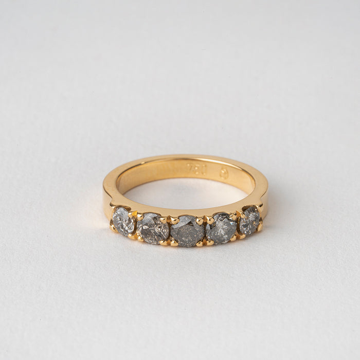 Large Gray Pave Ring (5 Stones)