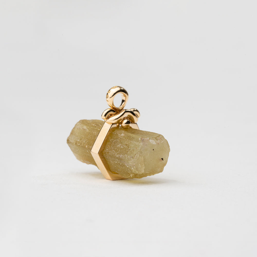 Raw Yellow Beryl Pendant