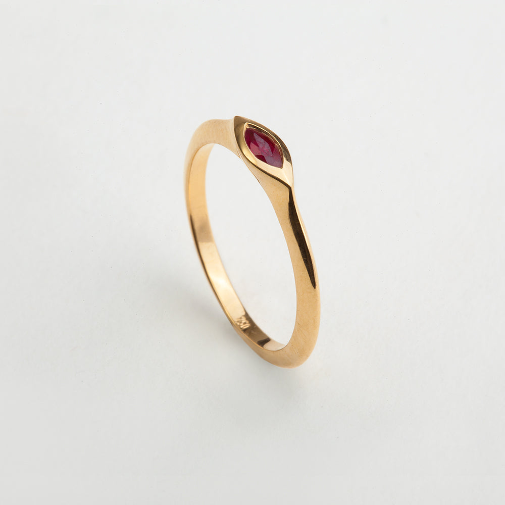 Ruby String Ring (Small Marquise)