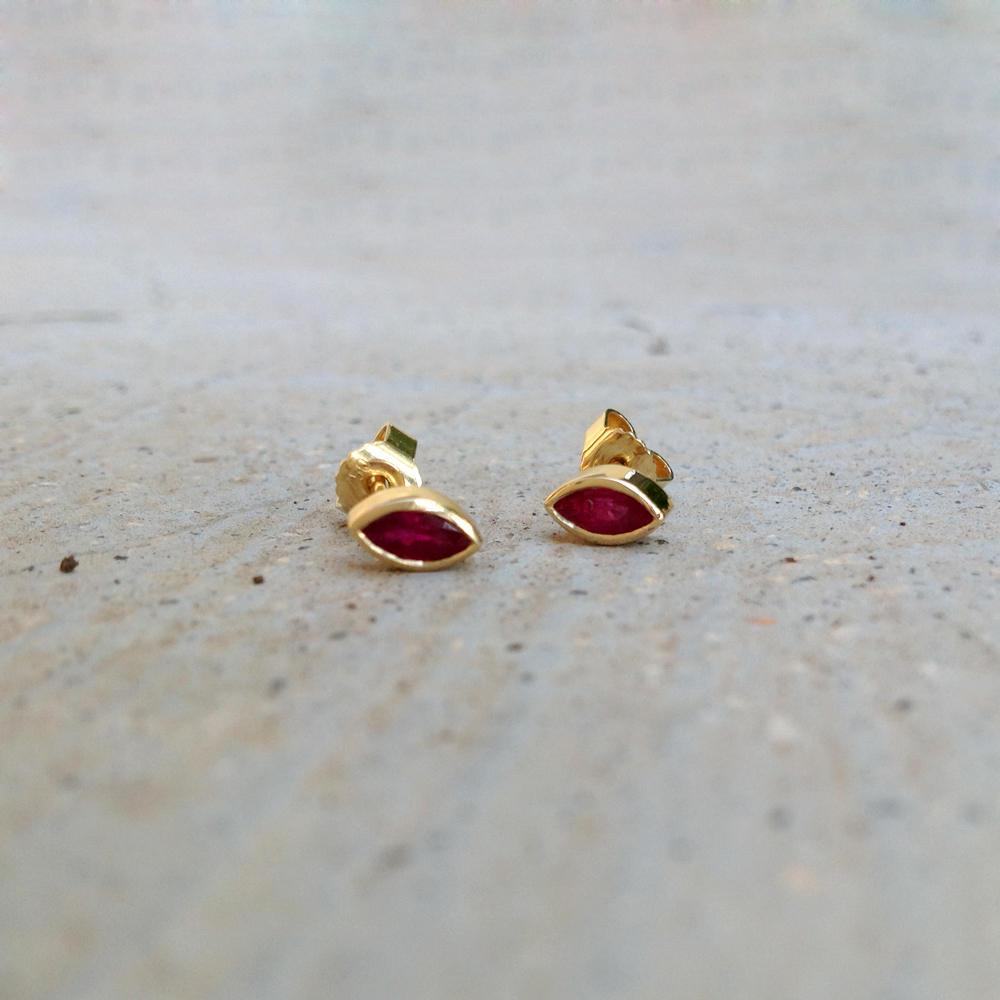 Red Marquise Earrings