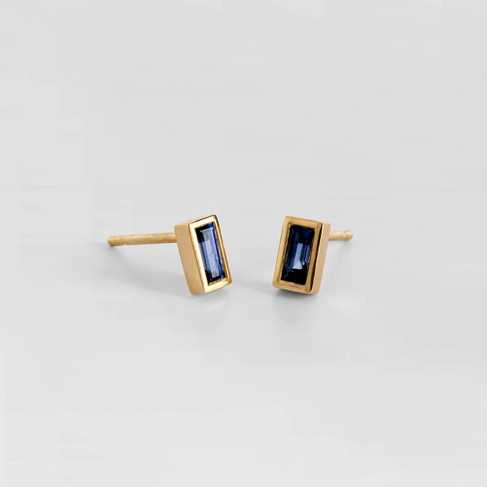 Blue Baguette Earrings