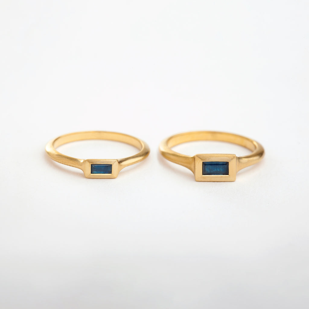 Sapphire String Ring (Small Baguette)