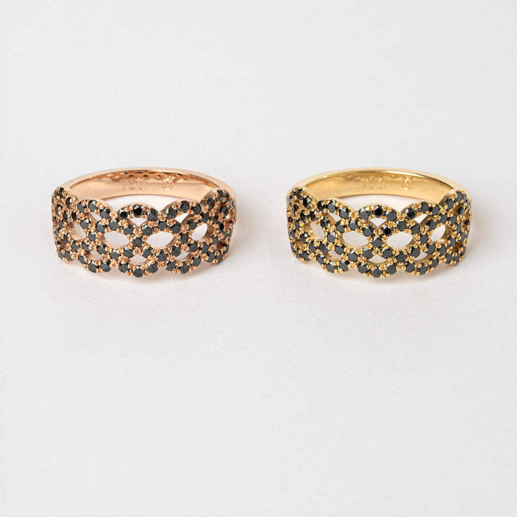 Parisian Black Lace Ring (Wide)