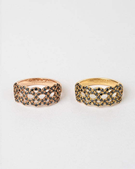 Parisian Black Lace Ring (Wide)
