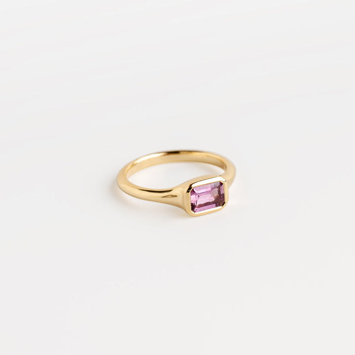 Pink Sapphire Ring (Emerald Cut)