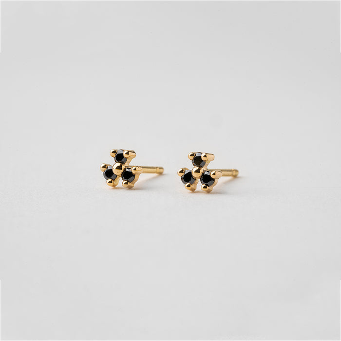 Black Vane Earrings (Round)