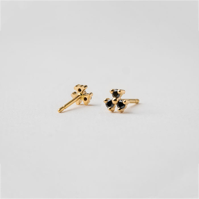 Black Vane Earrings (Round)