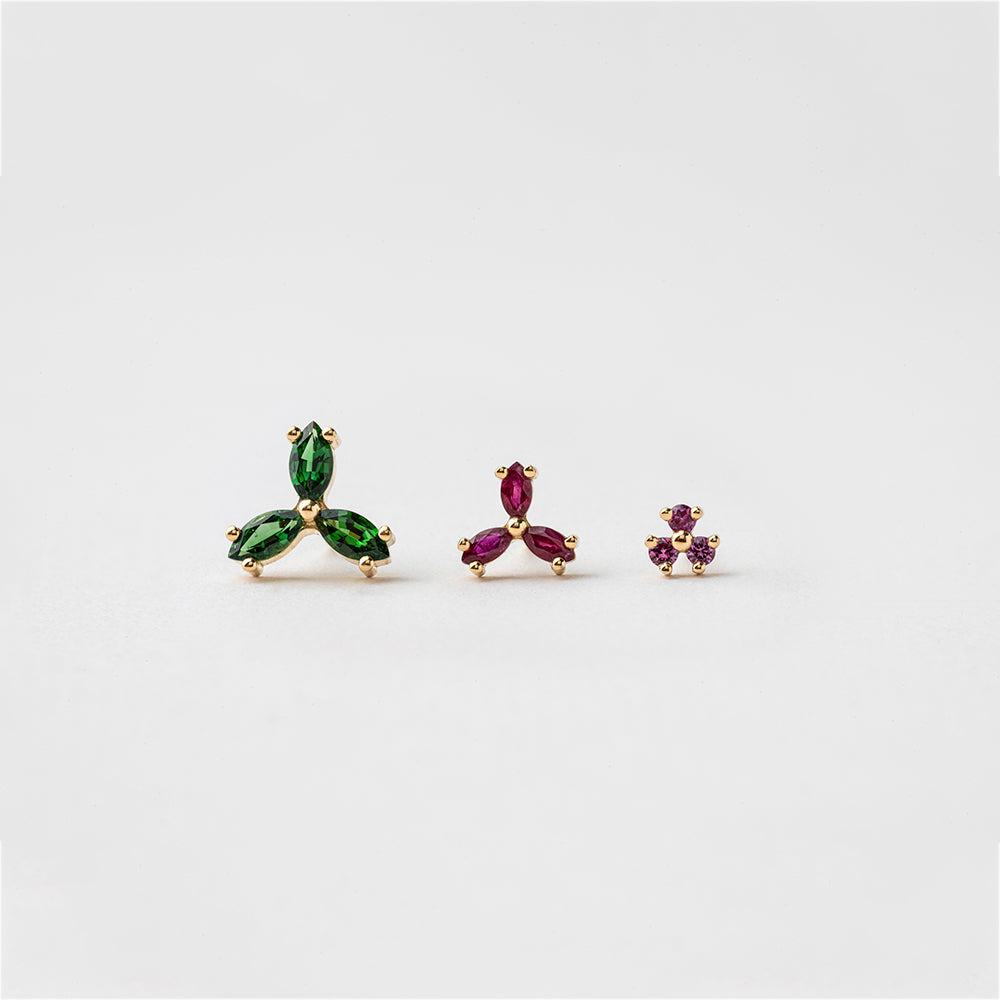Red & Green Vane Earrings (Trio)