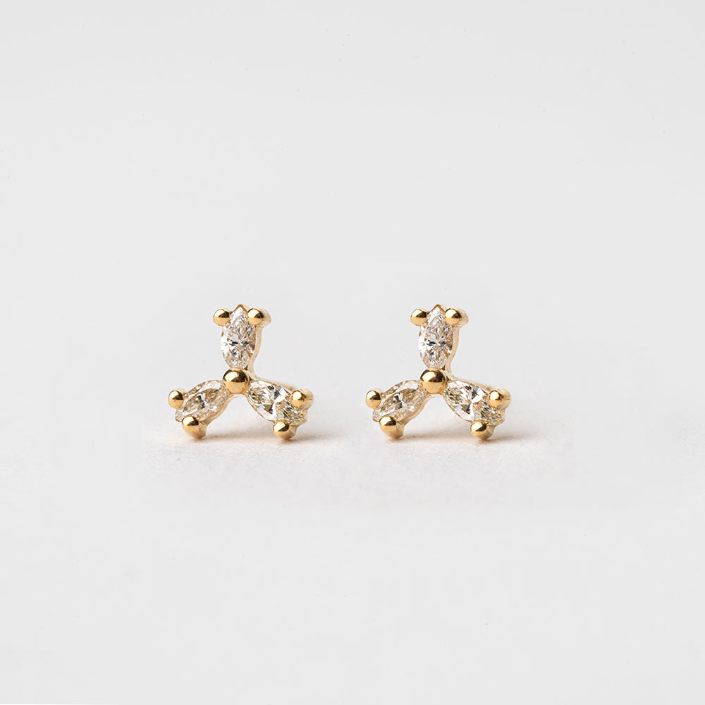 Diamond Vane Earrings (Marquise)