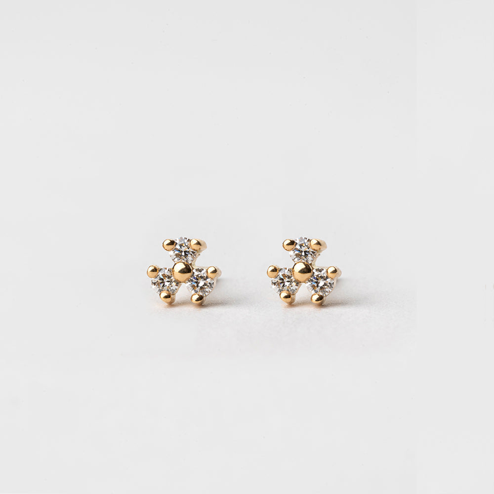 Diamond Vane Earrings (Round)