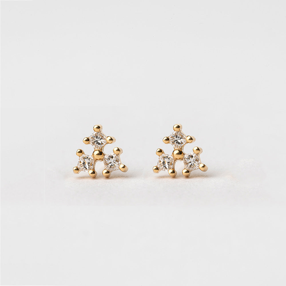 Diamond Vane Earrings (Princess)