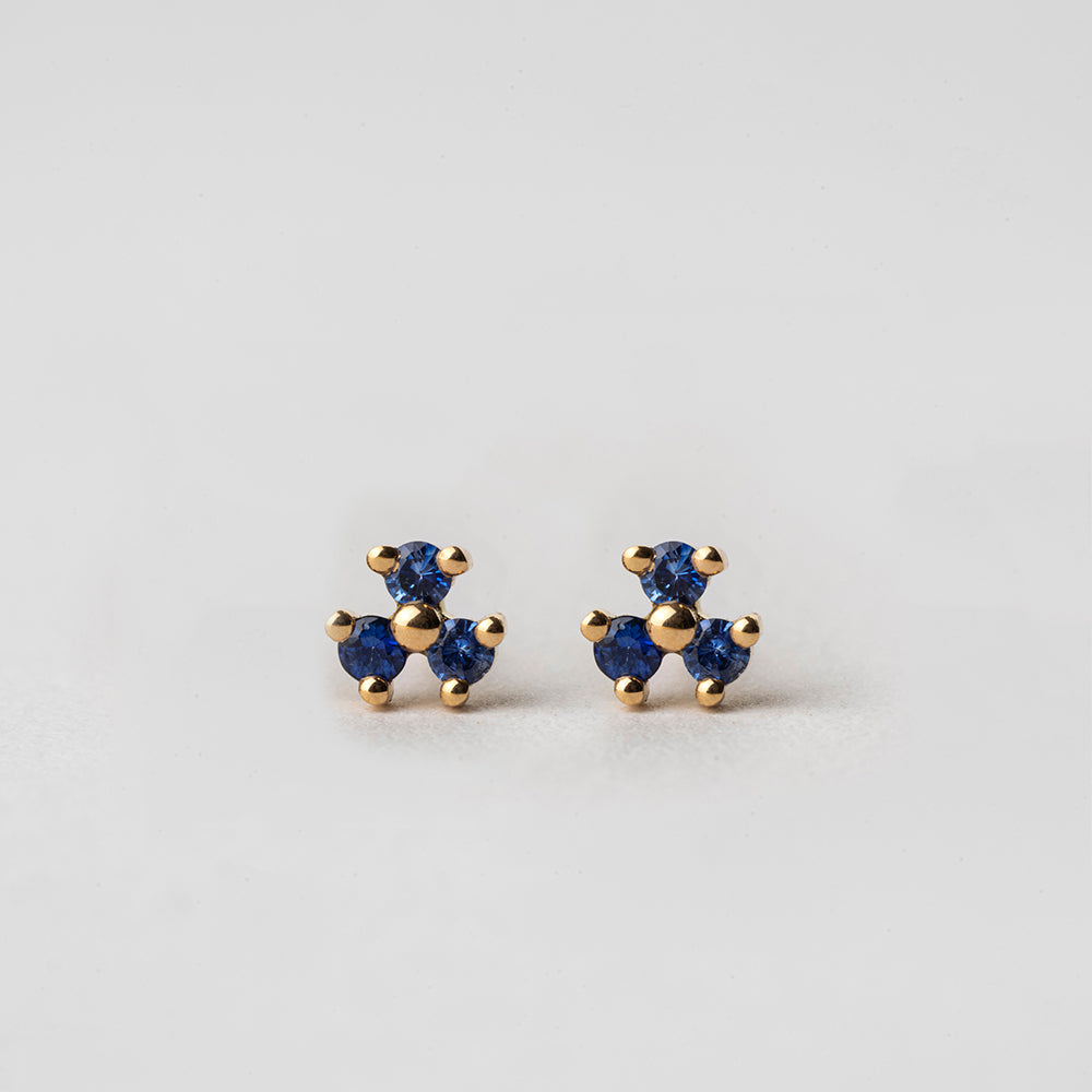 Blue Sapphire Vane Earrings (Small)