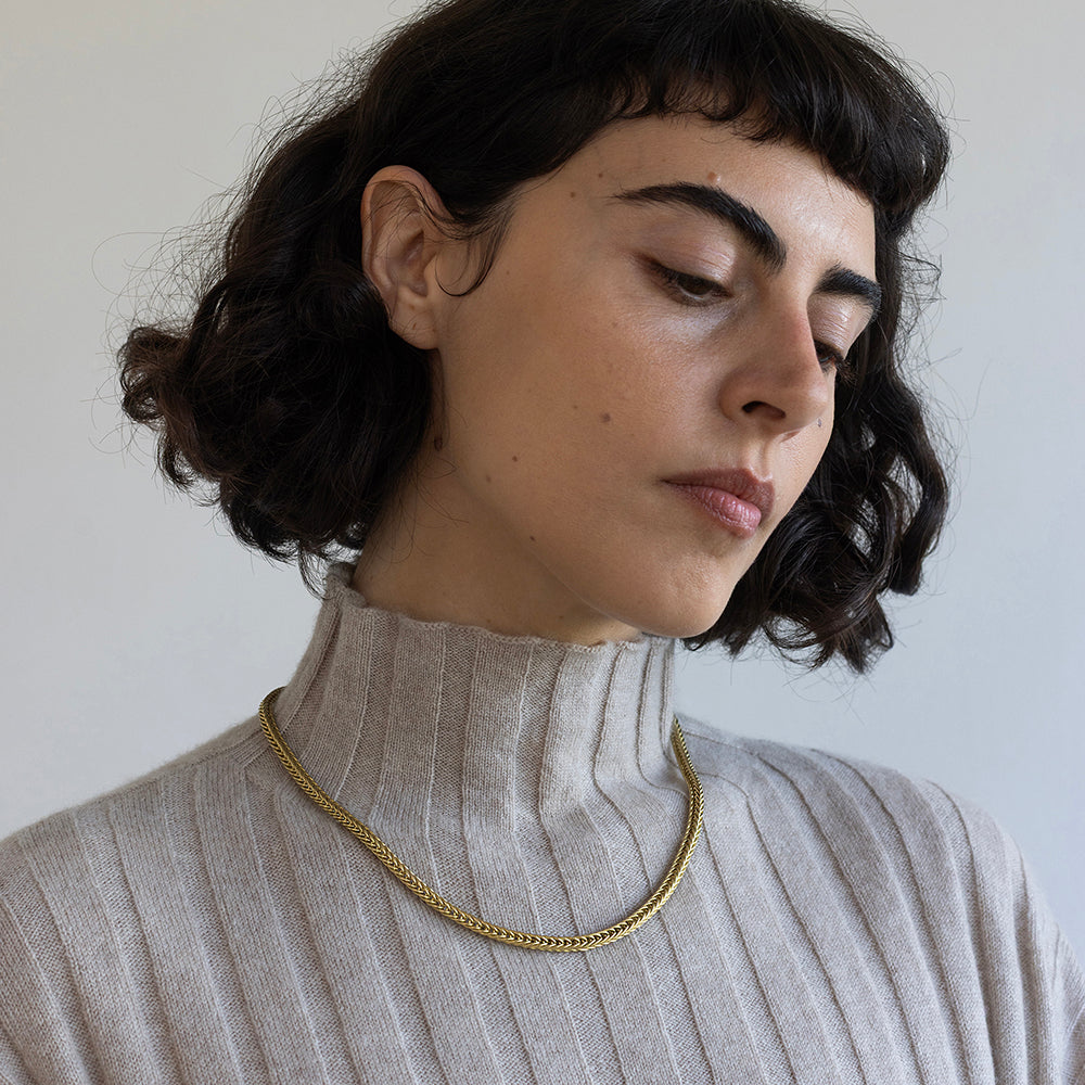 Wheat Hand Made Chain (18K Gold)