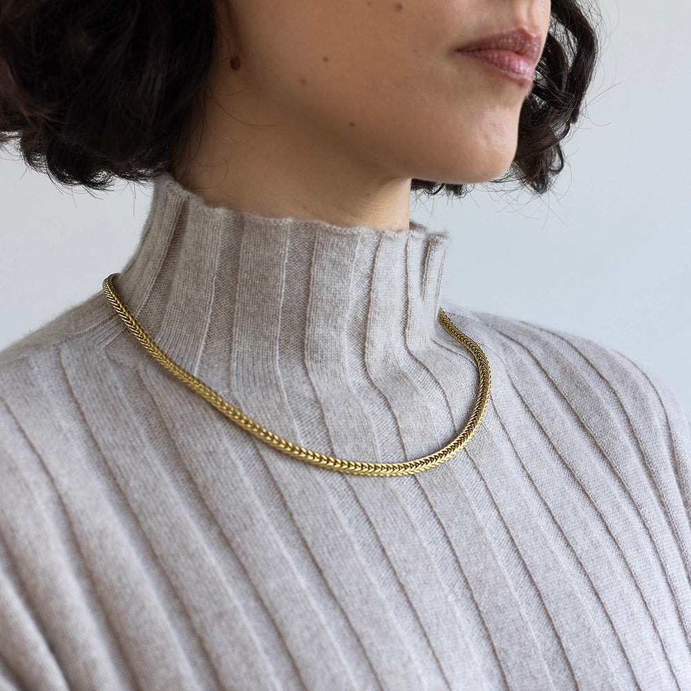 Wheat Hand Made Chain (18K Gold)