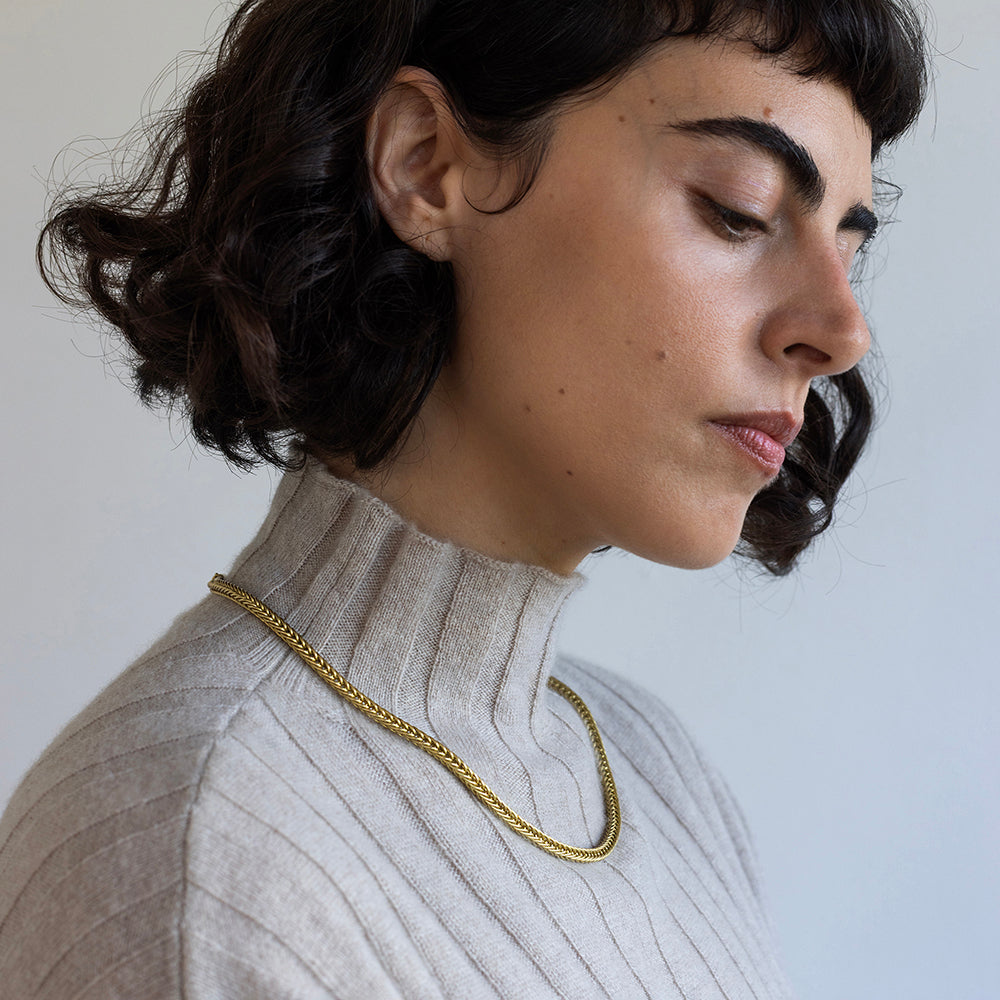 Wheat Hand Made Chain (18K Gold)