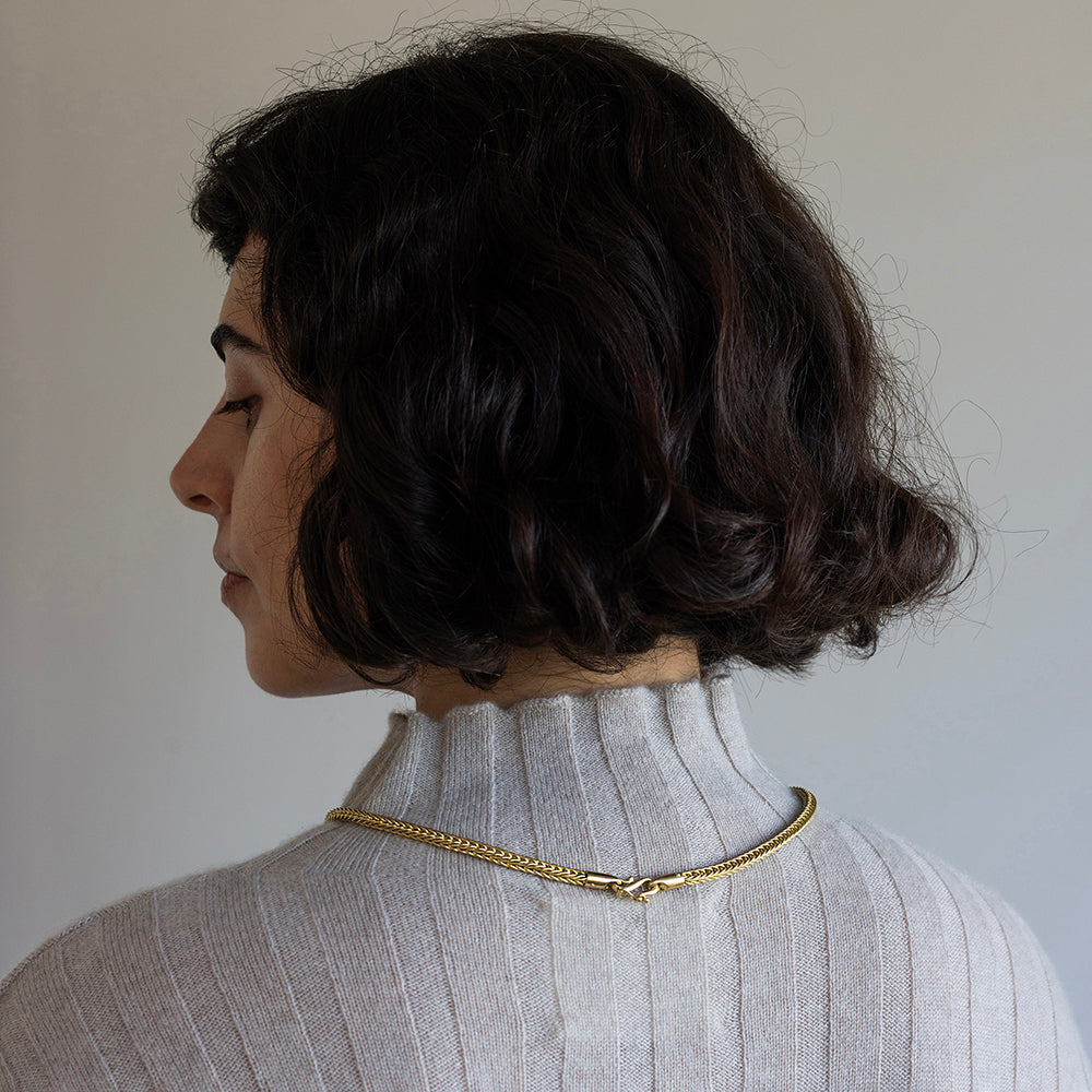 Wheat Hand Made Chain (18K Gold)