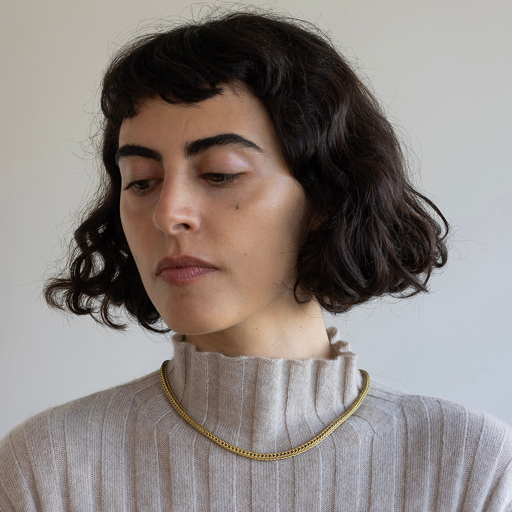 Wheat Hand Made Chain (18K Gold)