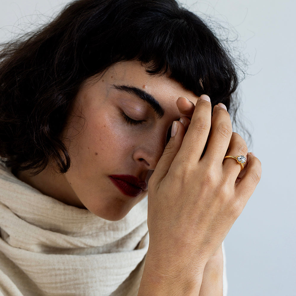 Raw Gray Diamond Ring