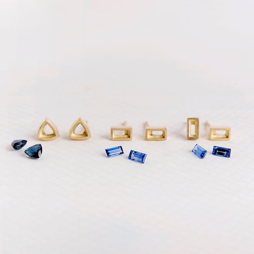 Blue Trillion Earrings