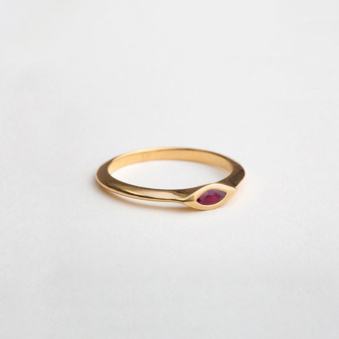 Ruby String Ring (Small Marquise)